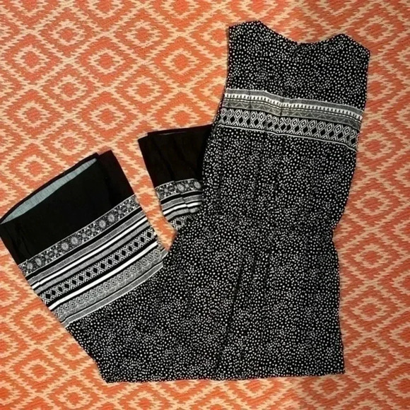 MINKPINK Jumpsuit Nordstrom Aurora Jumpsuit Black Printed Crop Wide Leg XS - Picture 13 of 16